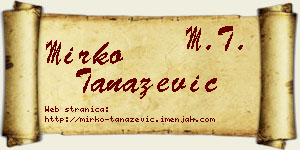 Mirko Tanazević vizit kartica
